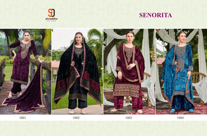 Senorita By Shraddha Designer Velvet Winter Wear Salwar Suits Orders In India